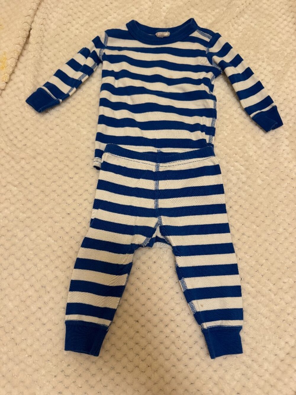 Hanna Andersson Blue Stripe Long-Sleeve Pajama Set 70cm / US 6-12M